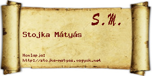 Stojka Mátyás névjegykártya